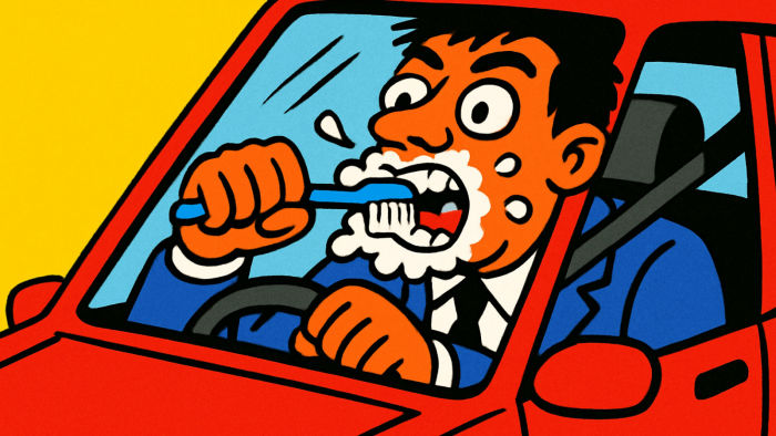 When You Are Brushing Your Teeth While Driving